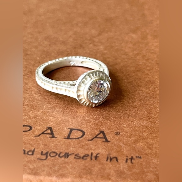 Vintage Ring Silpada THAI 925 Hand Hammered Clear Rock Crystal Quartz stone - Picture 5 of 5